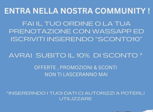 Unisciti alla community e ottieni sconti e promozioni esclusive.